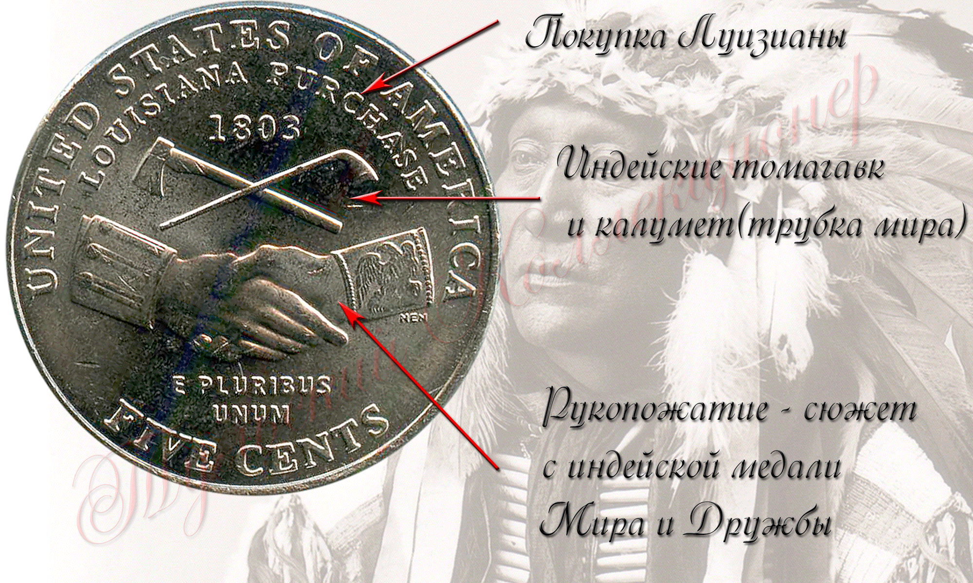 пять центов США 2004 г. реверс