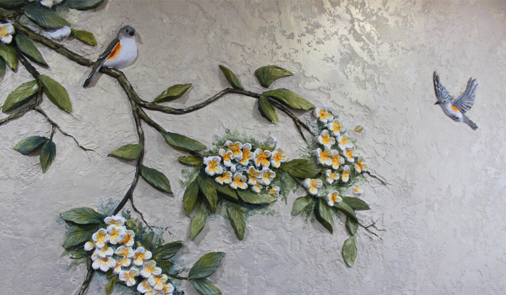 Панно сакура на стене 