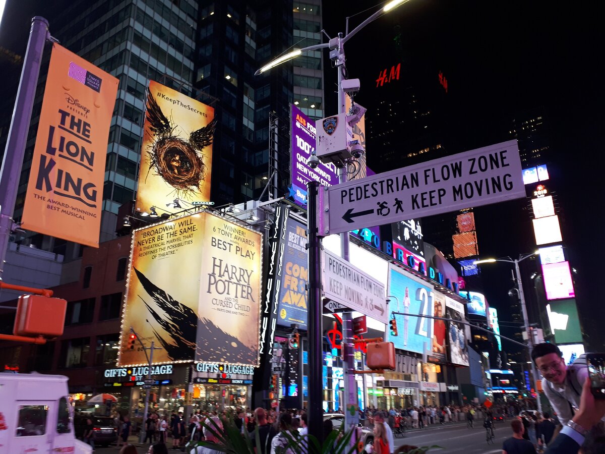 На фото одно из самых оживленных мест Нью-Йорка - площадь Times Square 