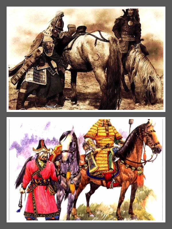 Субэдэй Богатур и Джебе Нойон - предводители монголов в битве на реке Калке. Коллаж автора.