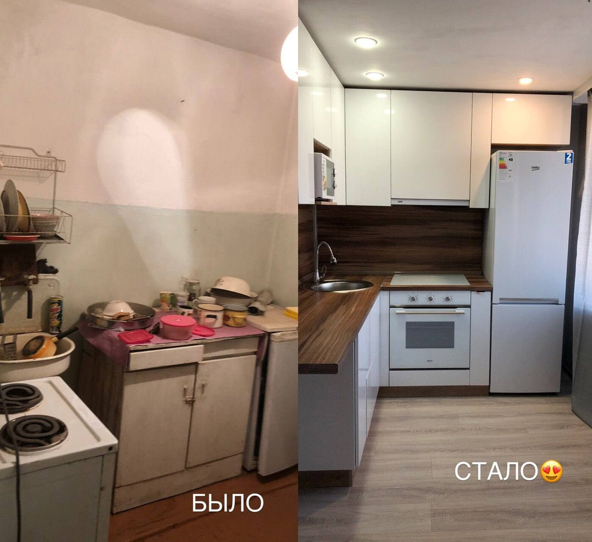 Наша кухонка! Аккуратно переходит в комнату, есть даже барная стойка.