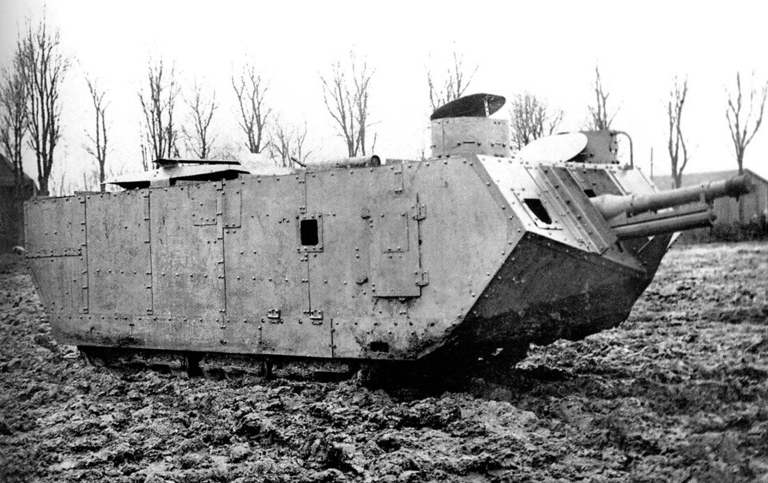 Испытания Char Saint-Chamond №62414 в Марли (Marly-le-Roi) 1 декабря 1916 года