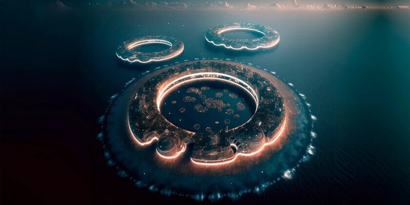    Плавучий город состоит из комплекса обитаемых колец. Фото: designboom.com