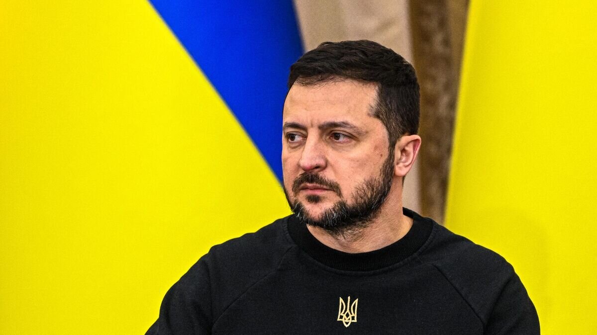    Президент Украины Владимир Зеленский во время пресс-конференции во Львове. 11 января 2023 года© AFP 2023 / Yuriy Dyachyshyn