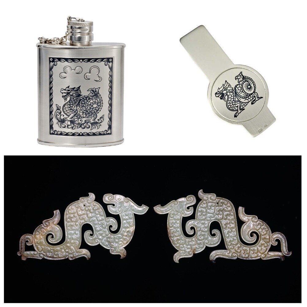 Жадеитовые подвески в виде драконов, династия Чжоу