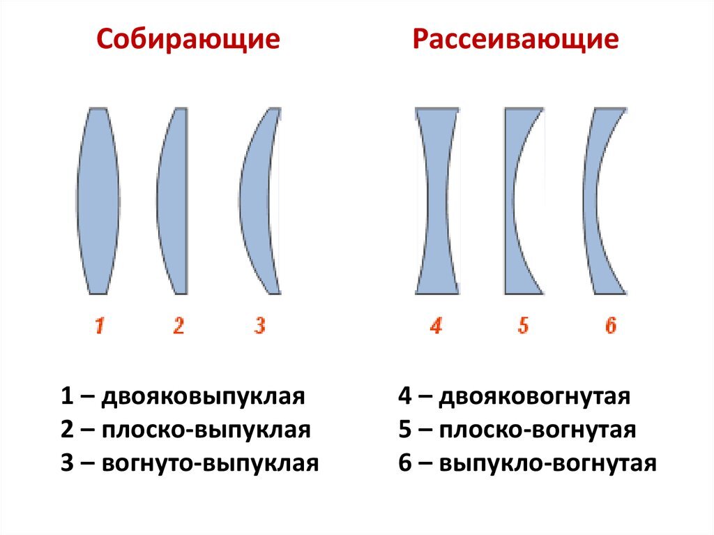 Типы линз с картинками
