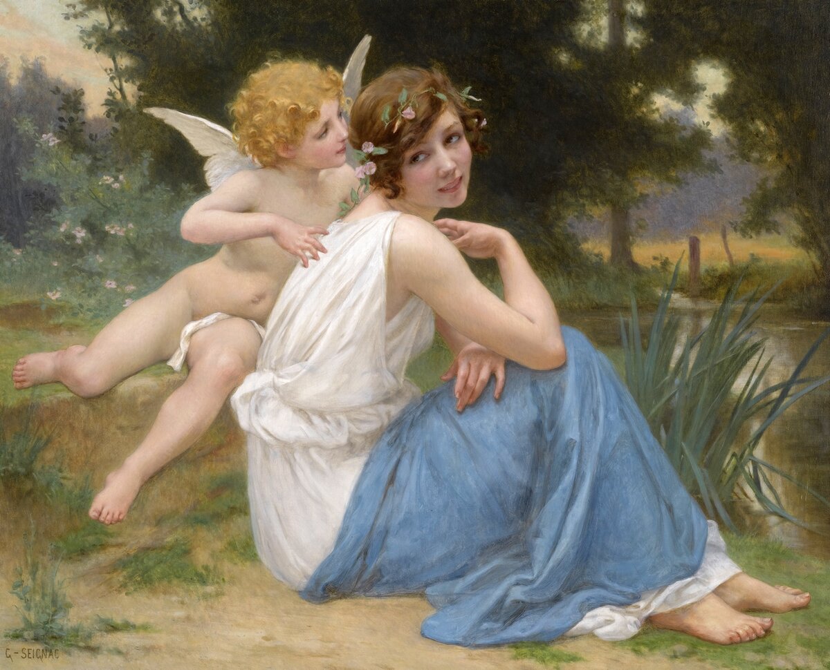 Бог любви. Guillaume Seignac (Гийом Синьяк 1870 - 1924) Психея. Артемида — Guillaume Seignac. Гийом Синьяк Амур и Психея. Художник Гийом Синьяк (Seignac Guillaume