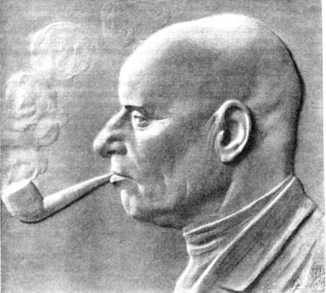 Алексей Павлович Чапыгин. Фотография с барельефа работы Л.А. Дитриха, 1930 г. Источник фото: Горький и советские писатели : неизданная переписка. - Москва : Издательство Академии наук СССР, 1963. - 736 с.
