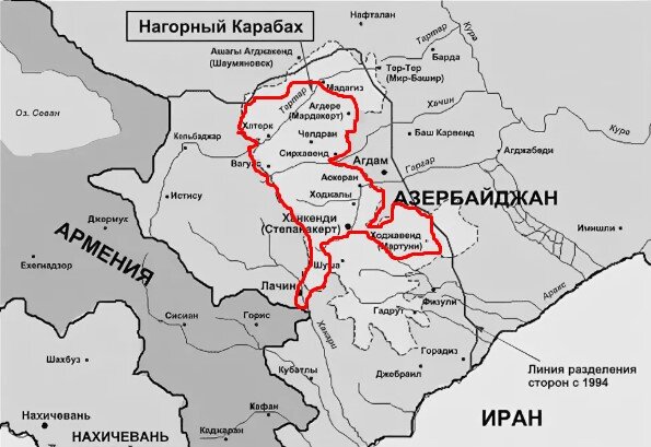 Карта нагорного карабаха 2022 года