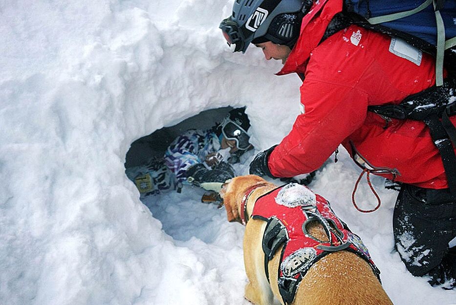 Спасение человека попавшего в лавину 