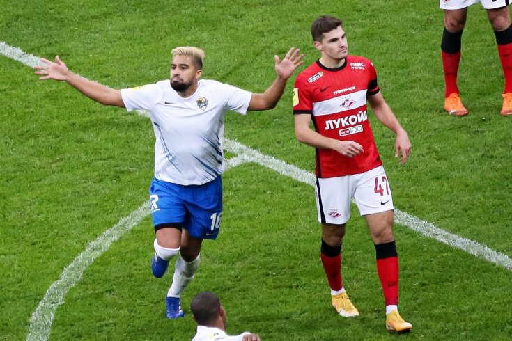 Нобоа после забитого мяча  в ворота Спартака.