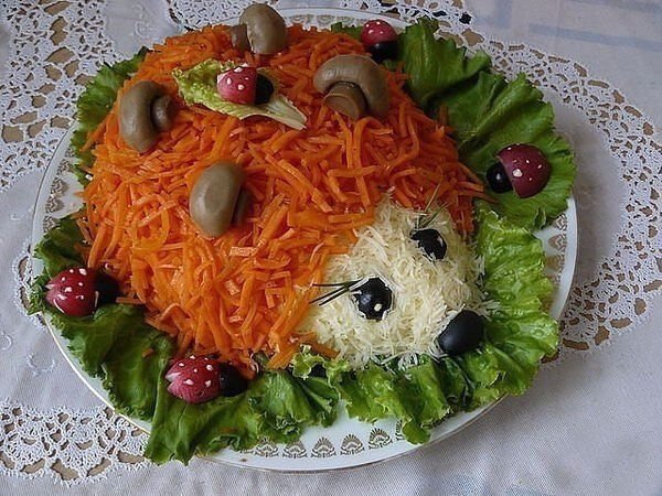 Салат «Ежик» рецепт с фото с курицей