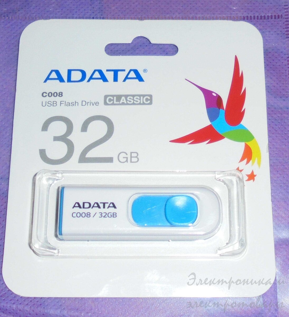 блистерная упаковка USB 2.0 флешки ADATA C008 32GB