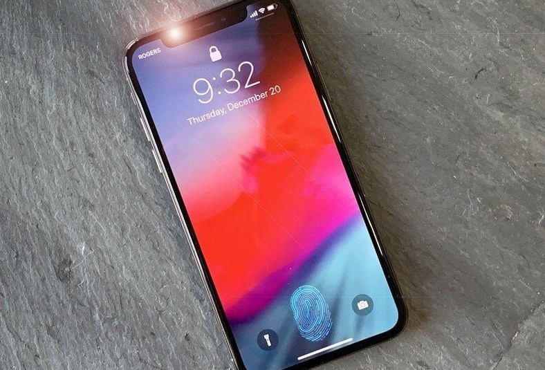  «Подэкранный» сканер отпечатков в iPhone X, концепт 2018 года