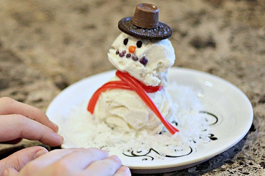 Для С.Пудовъ:  Идея - Как слепить снеговика с детьми летом из домашнего мороженого