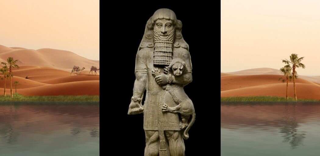 Шумерский герой Гильгамеш со львом