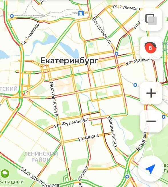 Карта пробок екб