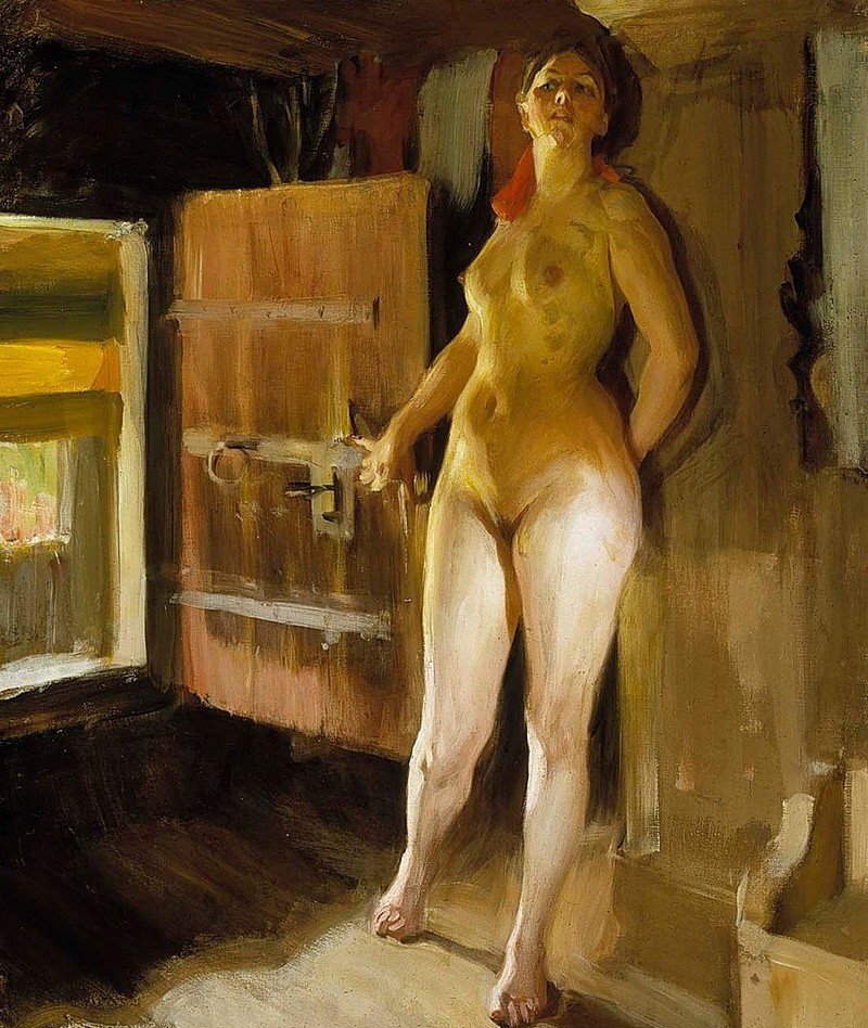 ©  Андерс Цорн  / Anders Zorn  Model in the sauna / Модель в сауне  /  Швеция 