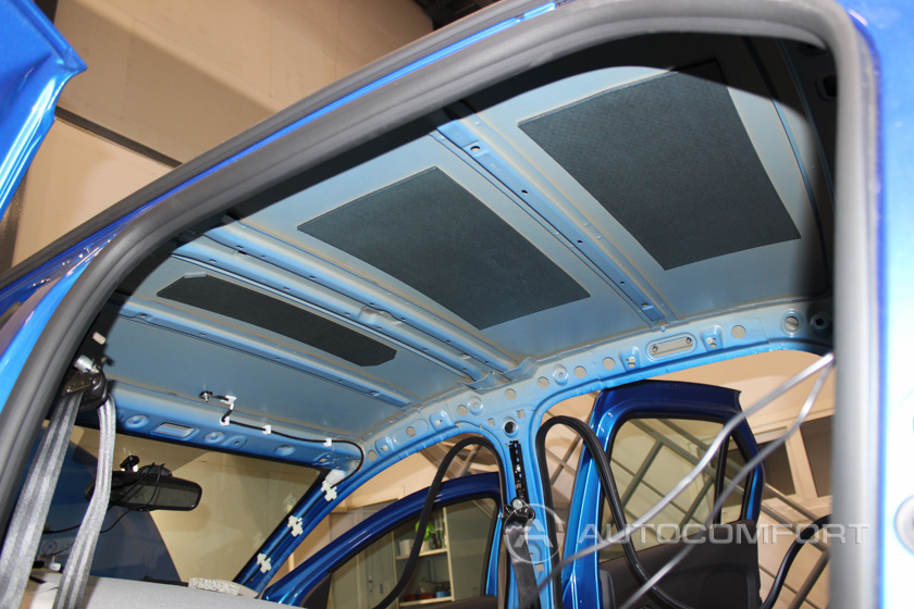 Шумоизоляция потолка Renault Logan 2 (листайте карусель фото)