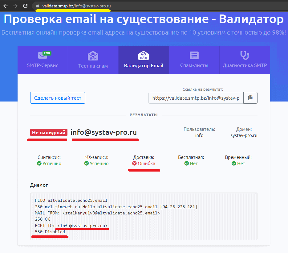 Проверка адреса. Электронные адреса для HR.