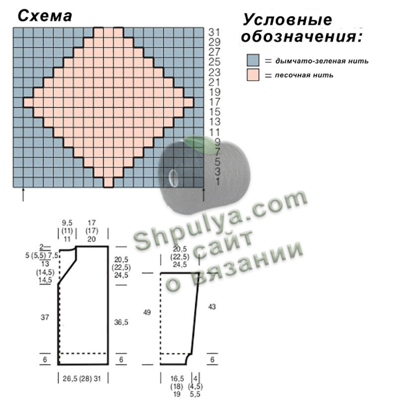 Схема и выкройка кардигана 