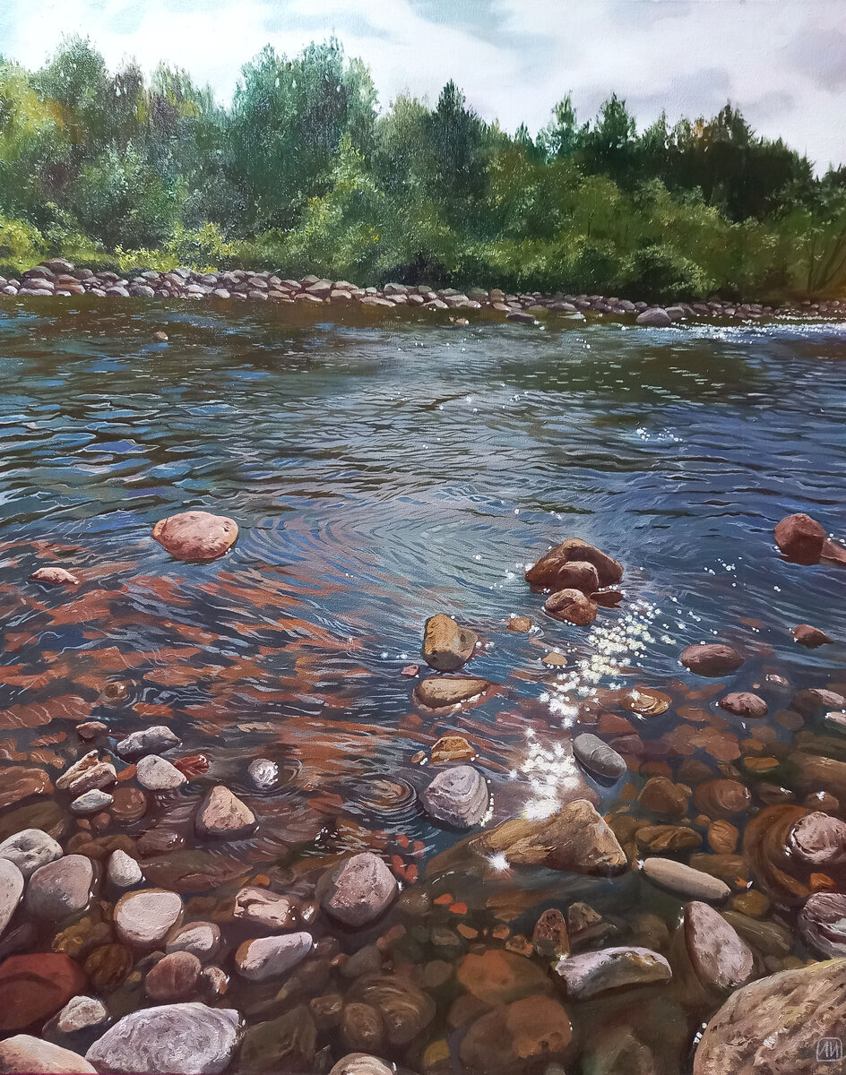 Лариса Ильченко "Серебряная река" х.м. 100х80