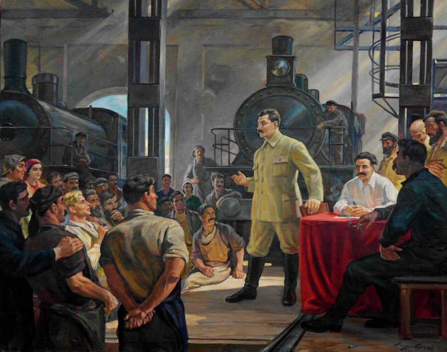 Яндекс Картинки. "Товарищ Сталин и товарищ Орджникидзе в паровозном депо" Pinterest 