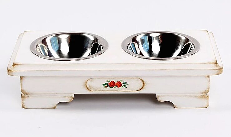 Красивая авторская подставка под 2 миски
