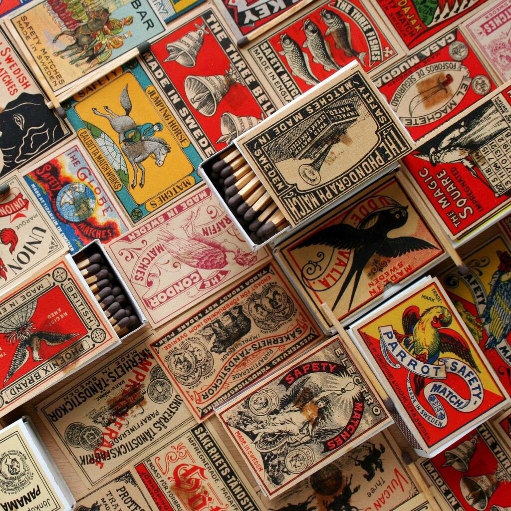 Винтажные спичечные коробки разных стран