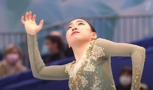 Рика Кихира не обошлась без ошибок и в произвольной программе. Источник фото: YouTube канал Первого канала.