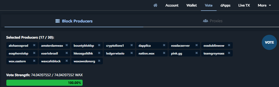 Выбираем и жмём VOTE справа