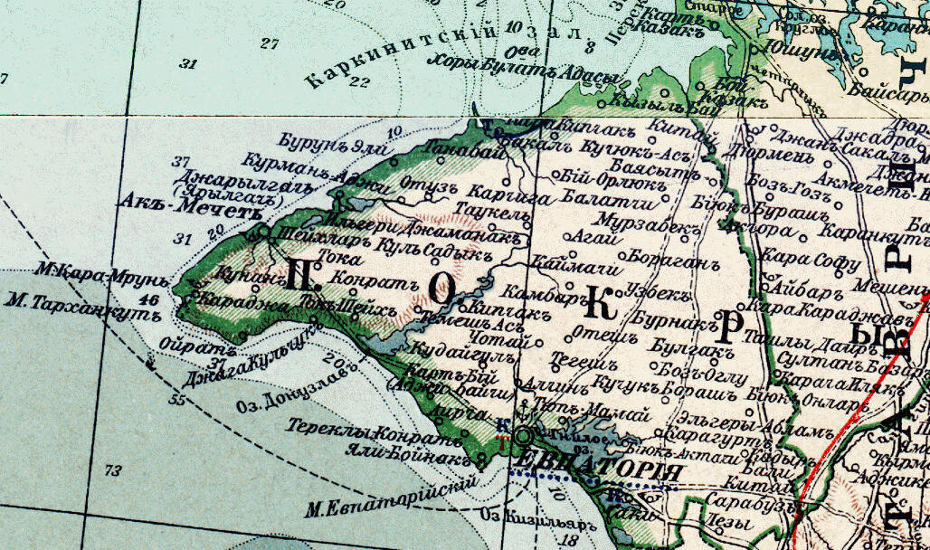 Карта крыма с названиями исчезнувших и переименованных городов и поселков