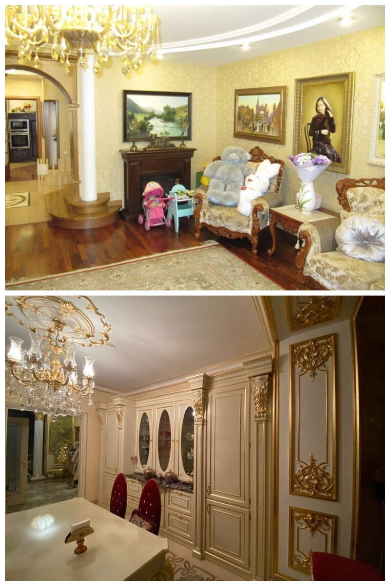 Золото, бархат и вензеля — типичный пример «дорого-богато»