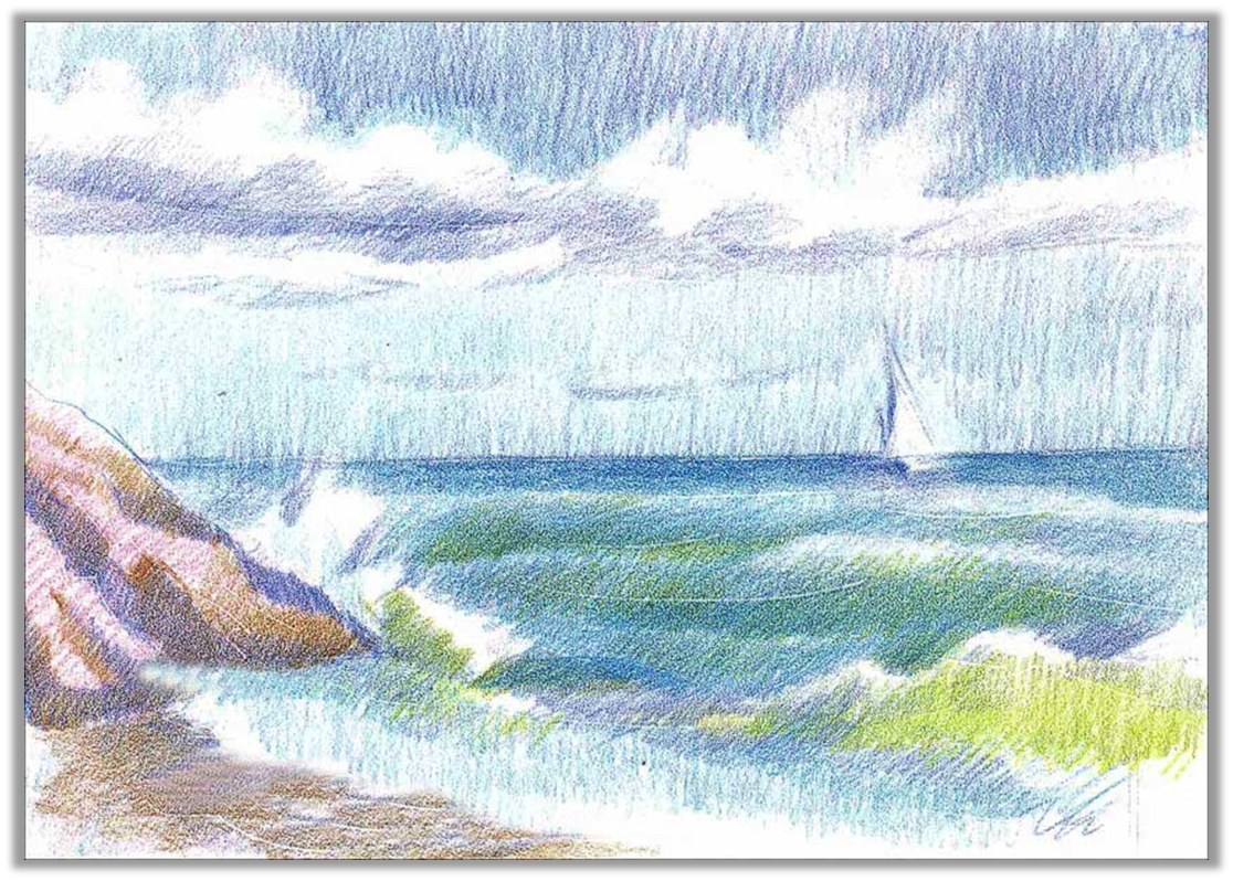 Морской пейзаж 6 класс. Пейзаж цветными карандашами. Море рисунок. Морской пейзаж цветными карандашами. Морской пейзаж карандашом.