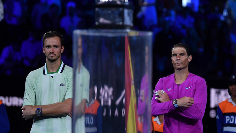    Даниил Медведев и Рафаэль Надаль.