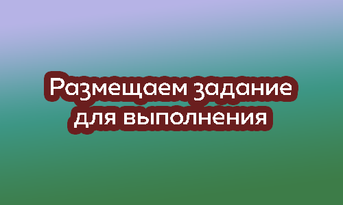 Размещаем задание для выполнения
