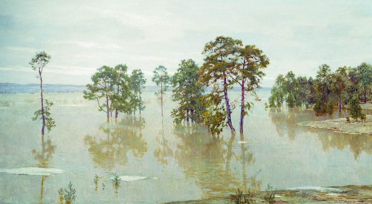 "Весна. Большая вода на Оке" 1970-1984 г. Грицай Алексей Михайлович