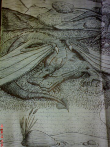 Второй дракоша спит, охраняя в это же время сундук, возможно с сокровищами. Но скорей всего там ветошь или соленья в банках.