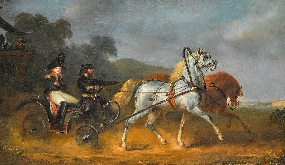 Император Александр I в коляске. Александр Иванович Зауервейд После 1845 года
