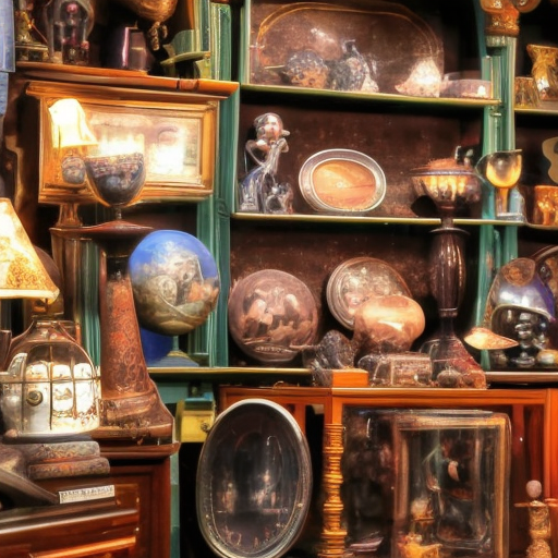 Кстати, таким видит антикварную лавку искусственный интеллект))) Я не смогла опознать ни одного предмета)))