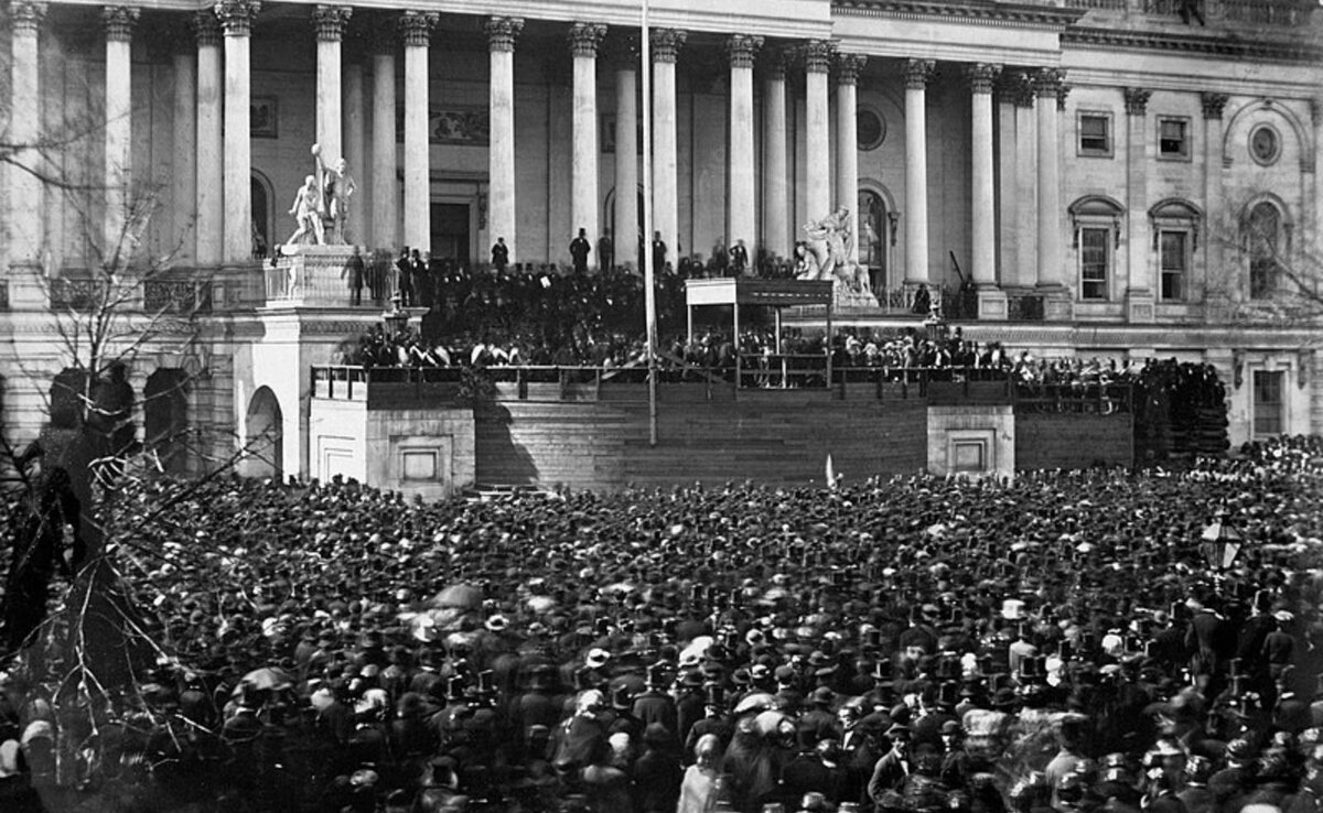 Инаугурация президента США Авраама Линкольна. 1860 год, Капитолий, Вашингтон. Источник: Wikimedia Commons