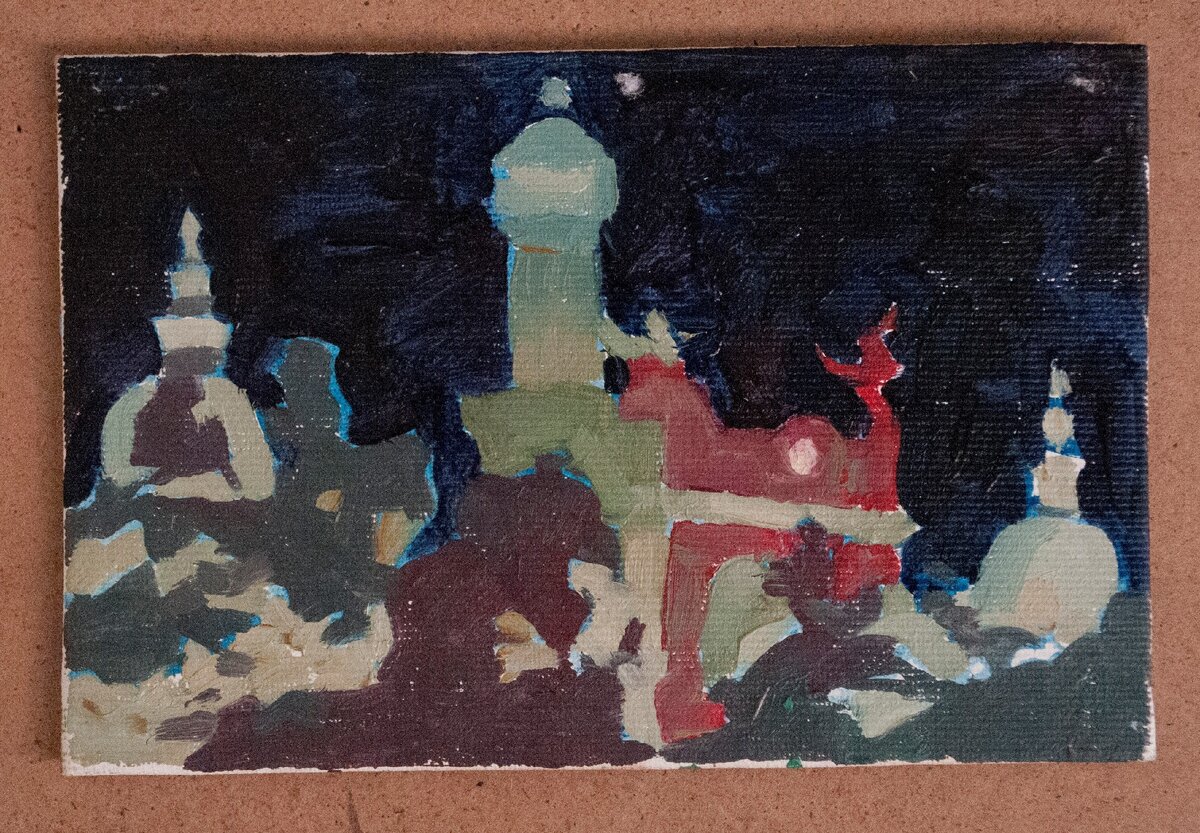 10x15 см. Масло, картон. 2018 г.