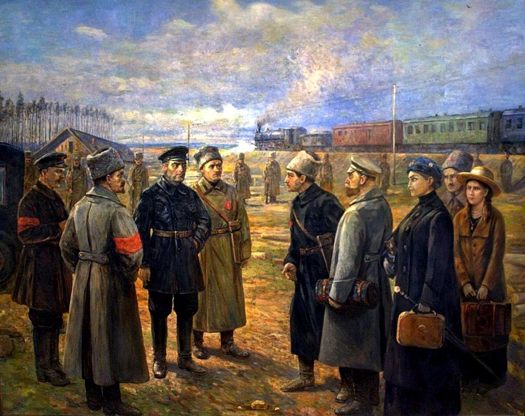 картина "Передача семьи Романовых Уралсовету" Владимира Пчелина. 1927 год