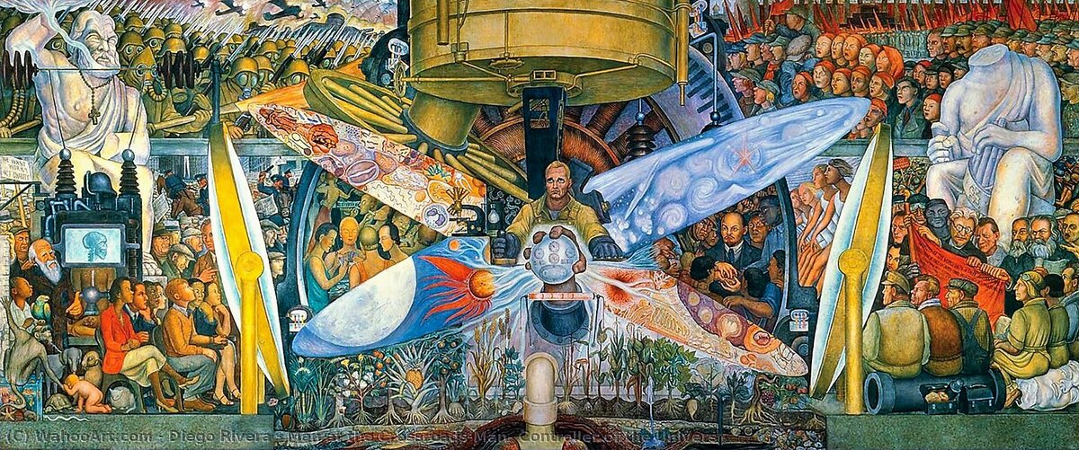 Диего Ривера, Фреска «Человек на распутье» в Рокфеллеровском центре, 1932, Нью-Йорк