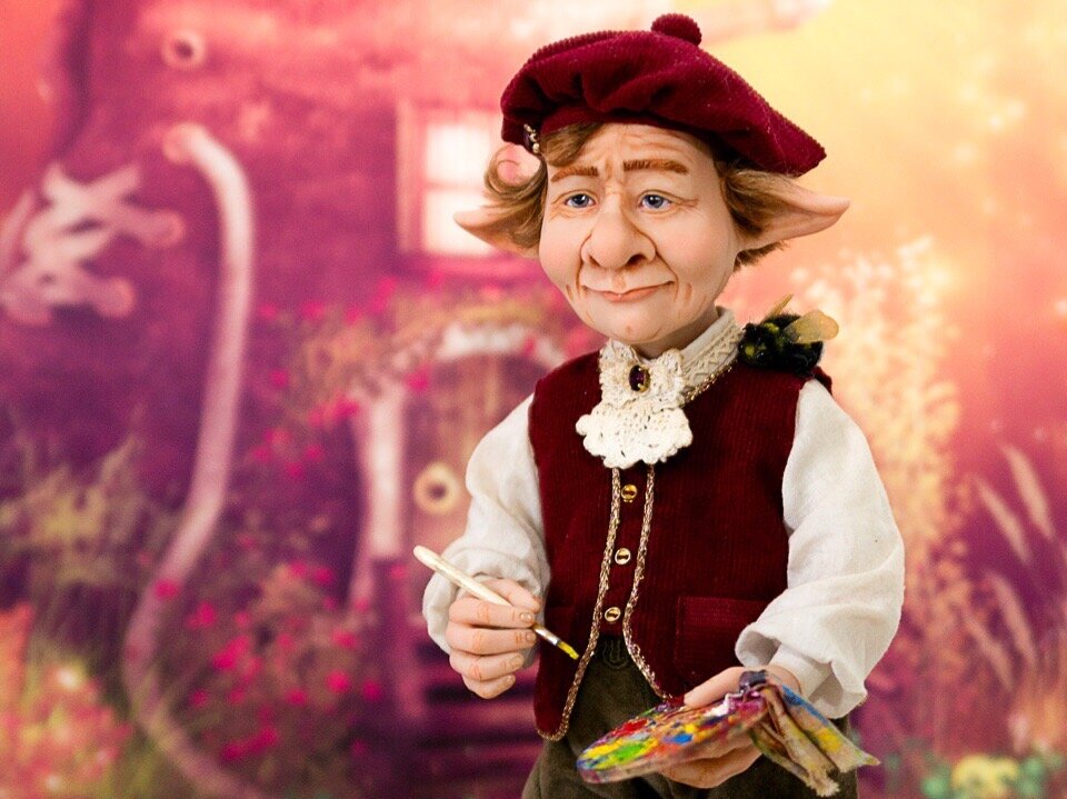 Авторская кукла гном Никас (2018 г.), находится в частной коллекции г. Казань