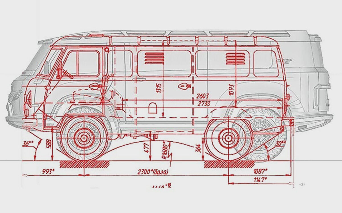 Уаз 3962 чертеж