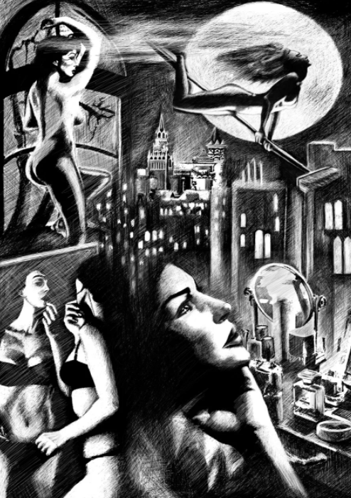 Наброски иллюстрации к невышедшему коллекционному изданию романа 