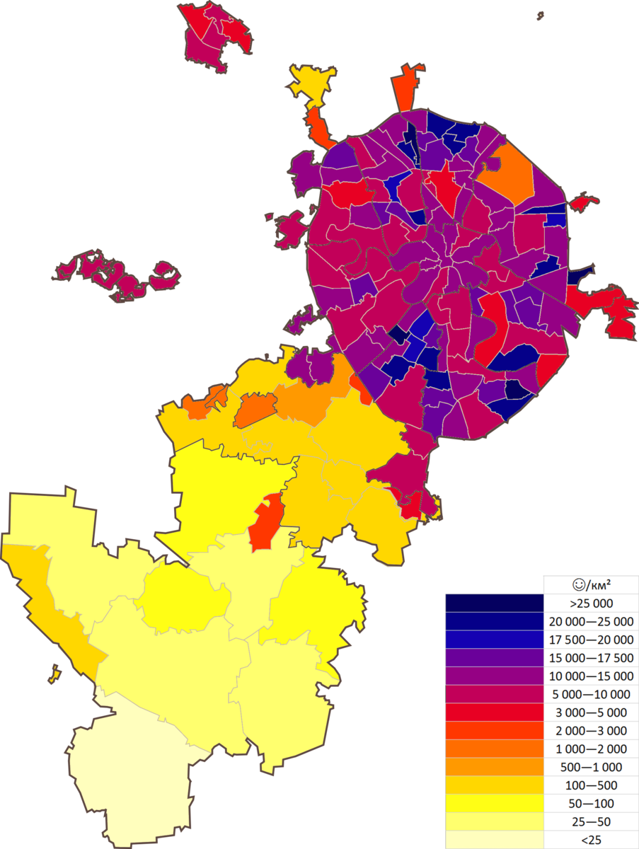 Численность москвы. Плотность населения Москвы по районам 2022. Карта плотности населения Москвы. Карта Москвы по округам плотность населения. Плотность населения Москвы по районам на карте.