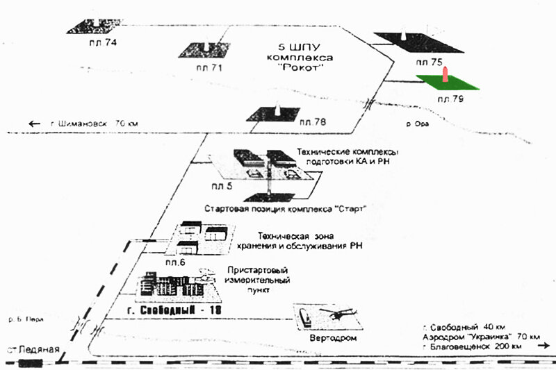 Схема космодрома плесецк