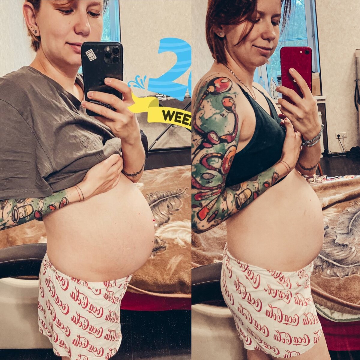 Слева двойня, справа один)